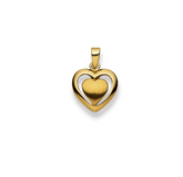 Pendentif coeur en or jaune 18 carats 750 - 13x12 mm